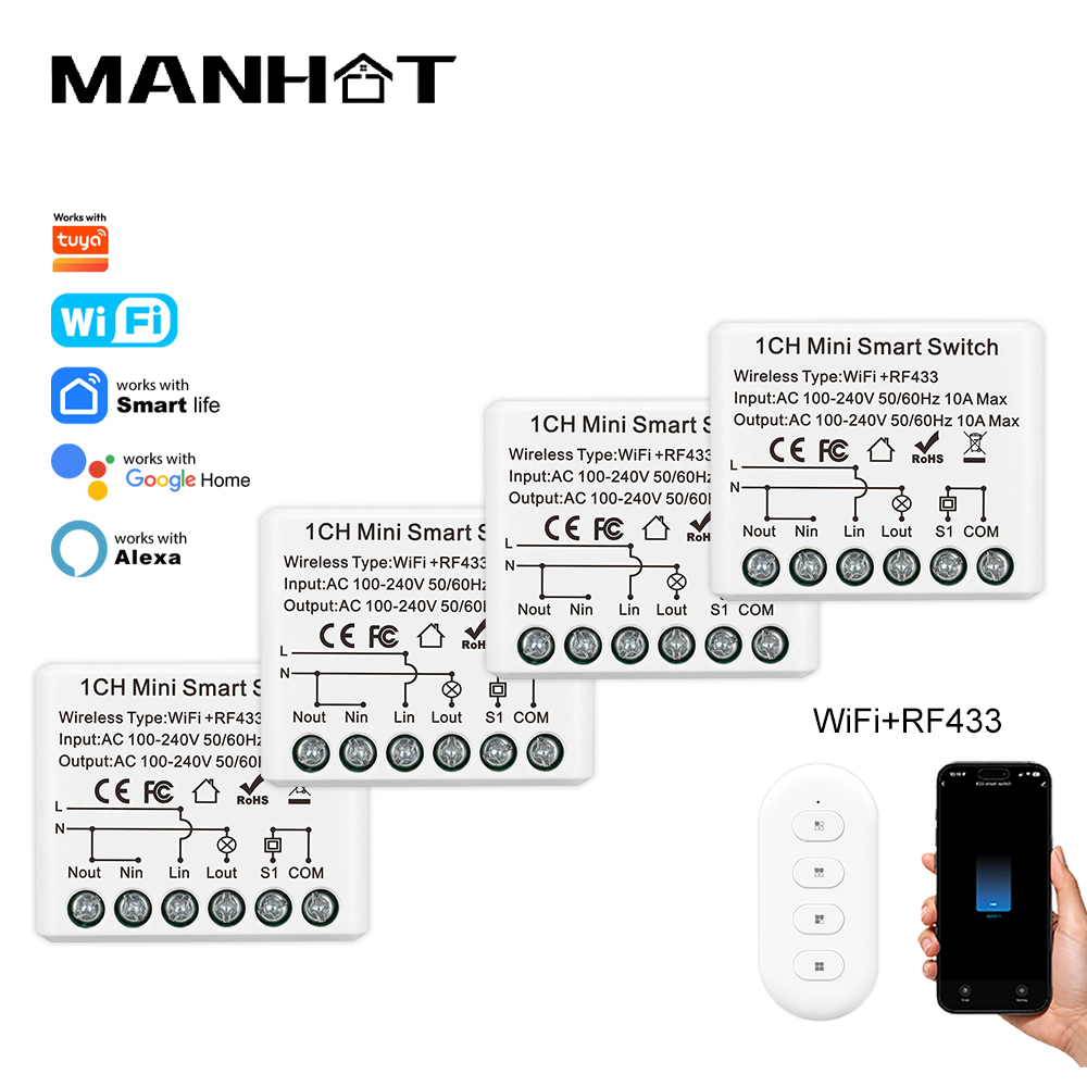Home Automation Ideas - Mini Interruptor Inteligente WIFI de 10A,