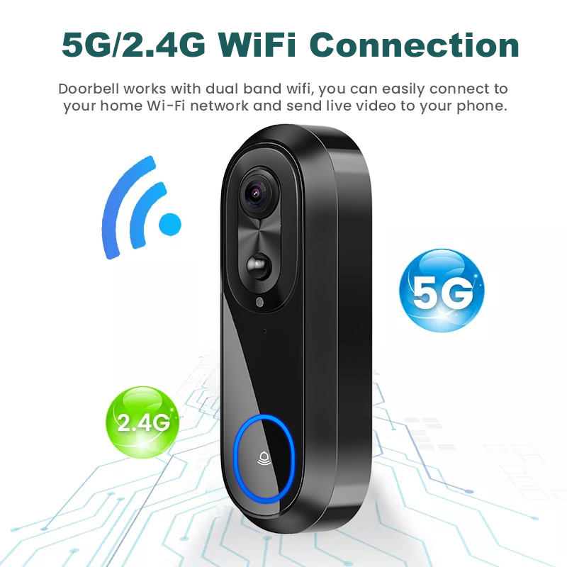 Timbre de vídeo WiFi 5G 2,4G 1 - Smart Doorbell Wired reseña y precio