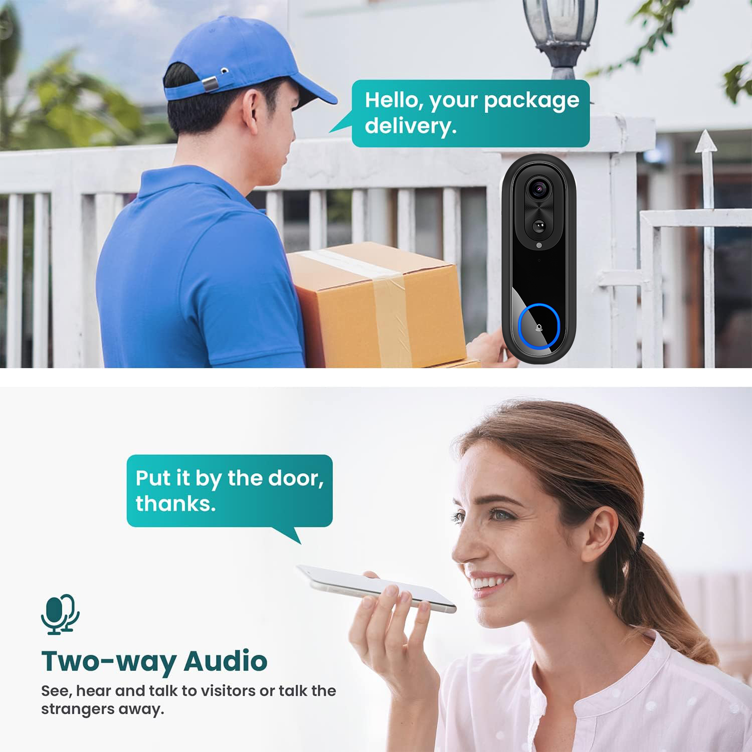Timbre de vídeo WiFi 5G 2,4G 1 - Smart Doorbell Wired reseña y precio